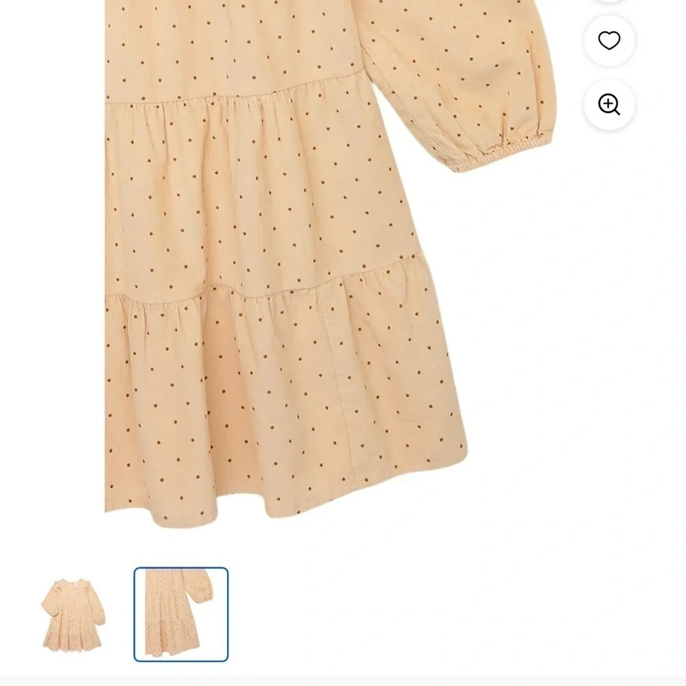 Wonder nation Kids Cream cord raffle Polka Dot Dress